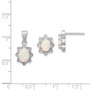Sterling Silver Created Opal Pendant & Earring Set