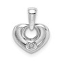 14k White Gold CZ Heart Pendant