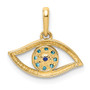 14K Blue CZ Eye Pendant