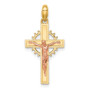 14K Two-tone Crucifix Pendant