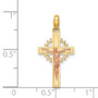 14K Two-tone Crucifix Pendant