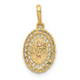 14K Two-tone Our Lady of Guadalupe CZ Pendant