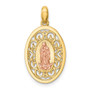 14K Two-tone Our Lady of Guadalupe Pendant