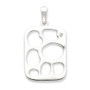 Sterling Silver & CZ Polished Fancy Dog Tag Pendant