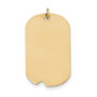 14k Plain .013 Gauge Engraveable Dog Tag w/Notch Disc Charm