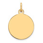 10K Plain .013 Gauge Circular Engravable Disc Charm