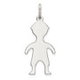 Sterling Silver Rhod-plated ENG. Boy Polished Front/Satin Back Disc Charm