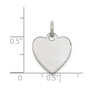 SS Rh-plt Engraveable Heart Polished Front/Satin Back Disc Charm