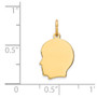 14k Plain Small .035 Gauge Facing Left Engravable Boy Head Charm