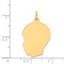 14k Plain Medium .035 Gauge Facing Left Engravable Boy Head Charm