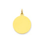 14k Plain .009 Gauge Circular Engravable Disc Charm