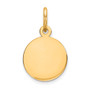 14k Plain .011 Gauge Circular Engravable Disc Charm