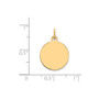 14k Plain .018 Gauge Circular Engravable Disc Charm