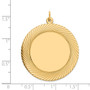 14k Etched Design .018 Gauge Circular Engravable Disc Charm