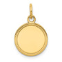 14k Plain .027 Gauge Engravable Round Disc Charm