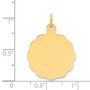 14k .011 Gauge Engravable Scalloped Disc Charm