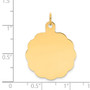 14k .013 Gauge Engravable Scalloped Disc Charm