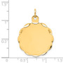 14k .013 Gauge Engravable Scalloped Disc Charm