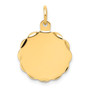 14k .027 Gauge Engravable Scalloped Disc Charm