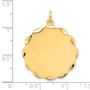 14k .035 Gauge Engravable Scalloped Disc Charm