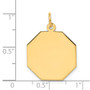 14k Plain .018 Gauge Engravable Octagonal Disc Charm