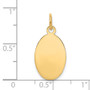 14k Plain .011 Gauge Engravable Oval Disc Charm