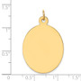 14k Plain .011 Gauge Engravable Oval Disc Charm