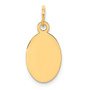 14k Plain .013 Gauge Engravable Oval Disc Charm