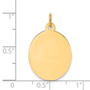 14k Plain .013 Gauge Engravable Oval Disc Charm