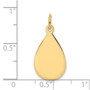 14k Plain .009 Gauge Engravable Raindrop Disc Charm