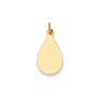 14k Plain .018 Gauge Engravable Raindrop Disc Charm