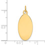 14k Plain .013 Gauge Engravable Elliptical Disc Charm