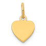 14k Plain .018 Gauge Engravable Heart Disc Charm