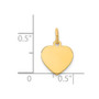 14k Plain .018 Gauge Engravable Heart Disc Charm