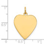 14k Plain .018 Gauge Engravable Heart Disc Charm