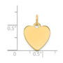 14k Plain .027 Gauge Engravable Heart Disc Charm