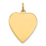 14k Plain .035 Gauge Engravable Heart Disc Charm