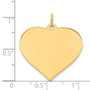 14k Plain .035 Gauge Engravable Heart Disc Charm