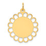 14k Plain .018 Gauge Engravable Flower Disc Charm