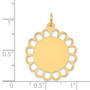 14k Plain .018 Gauge Engravable Flower Disc Charm