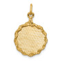 14k Patterned .013 Gauge Circular Engravable Disc with Rope Charm