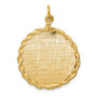 14k Patterned .013 Gauge Circular Engravable Disc with Rope Charm