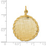 14k Patterned .013 Gauge Circular Engravable Disc with Rope Charm