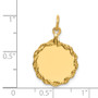 14k Plain .013 Gauge Circular Engravable Disc with Rope Charm