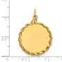 14k Plain .013 Gauge Circular Engravable Disc with Rope Charm