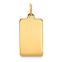 14k Plain .013 Gauge Rectangular Engravable Disc Charm