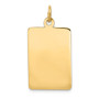 14k Plain .018 Gauge Rectangular Engravable Disc Charm