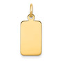 14k Plain .018 Gauge Engravable Rectangular Disc Charm