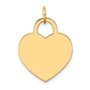 14k Large Engravable Heart Charm