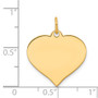 14K Heart Disc Charm